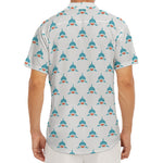 Smiley Shark Pattern Print Men's Deep V-Neck Shirt