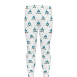Smiley Shark Pattern Print Men's leggings