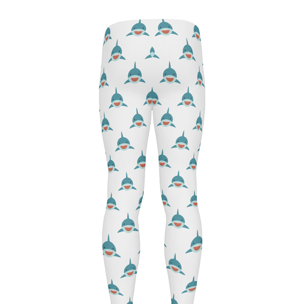 Smiley Shark Pattern Print Men's leggings