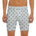 Smiley Shark Pattern Print Men's Long Boxer Briefs