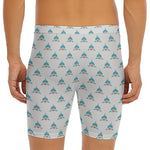Smiley Shark Pattern Print Men's Long Boxer Briefs