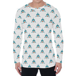Smiley Shark Pattern Print Men's Long Sleeve T-Shirt
