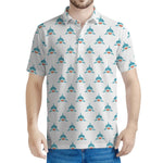 Smiley Shark Pattern Print Men's Polo Shirt