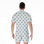 Smiley Shark Pattern Print Men's Rompers