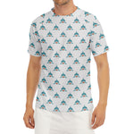 Smiley Shark Pattern Print Men's Short Sleeve Rash Guard