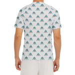 Smiley Shark Pattern Print Men's Short Sleeve Rash Guard
