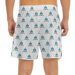 Smiley Shark Pattern Print Men's Split Running Shorts