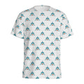 Smiley Shark Pattern Print Men's Athletic T-Shirt