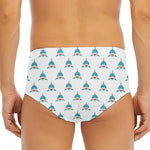 Smiley Shark Pattern Print Men's Triangle Swim Briefs