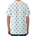 Smiley Shark Pattern Print Men's Velvet T-Shirt