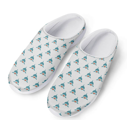 Smiley Shark Pattern Print Mesh Casual Shoes