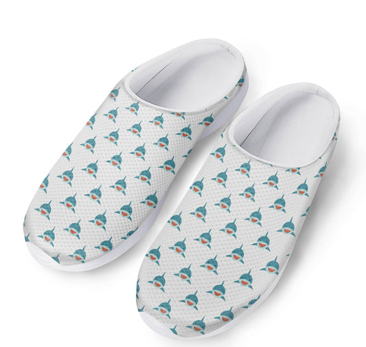 Smiley Shark Pattern Print Mesh Casual Shoes