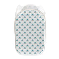 Smiley Shark Pattern Print Mesh Laundry Hamper