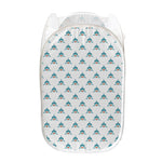 Smiley Shark Pattern Print Mesh Laundry Hamper