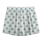 Smiley Shark Pattern Print Mesh Shorts