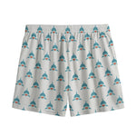 Smiley Shark Pattern Print Mesh Shorts
