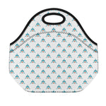 Smiley Shark Pattern Print Neoprene Lunch Bag