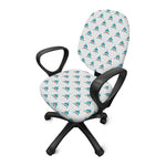 Smiley Shark Pattern Print Office Chair Cover
