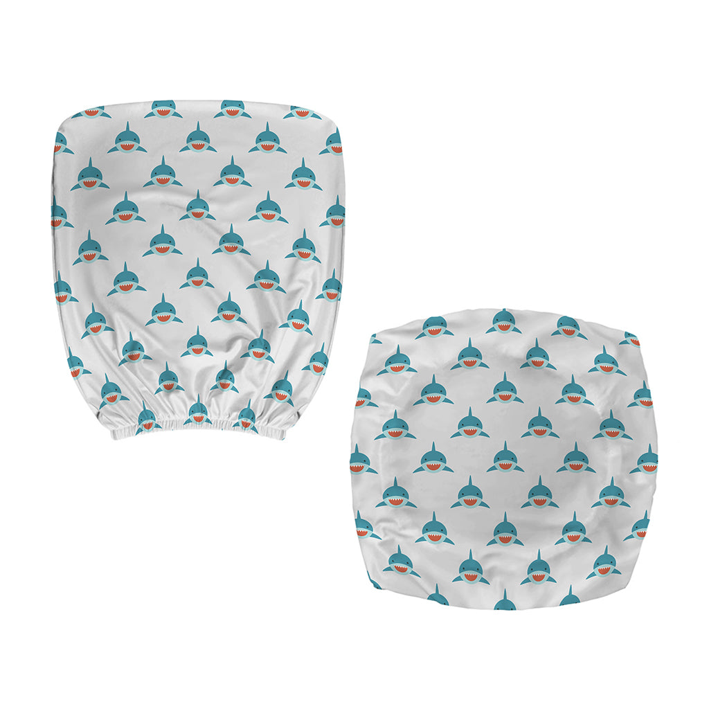 Smiley Shark Pattern Print Office Chair Cover