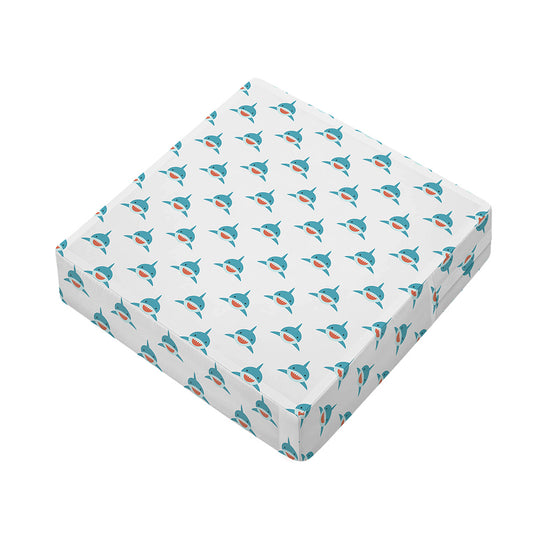 Smiley Shark Pattern Print Outdoor Seat Cushion Cover