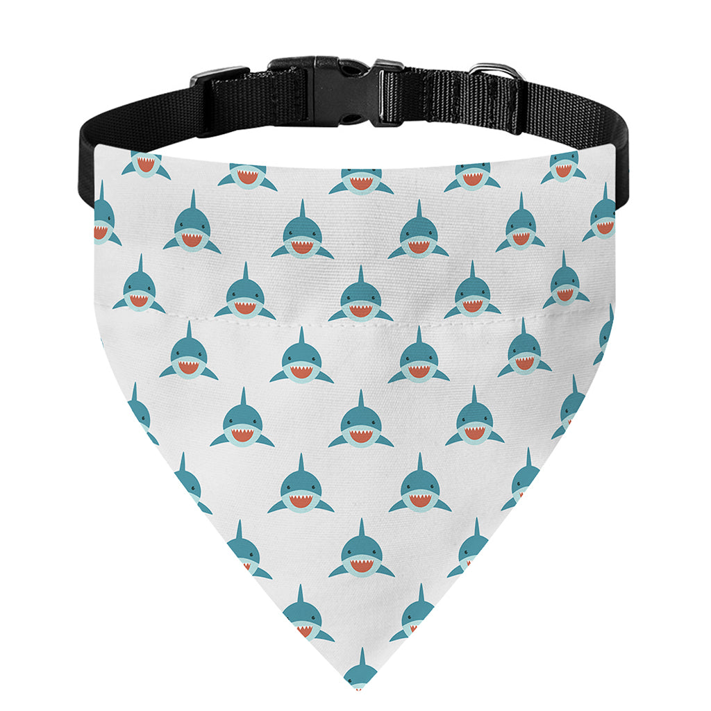 Smiley Shark Pattern Print Over The Collar Dog Bandana