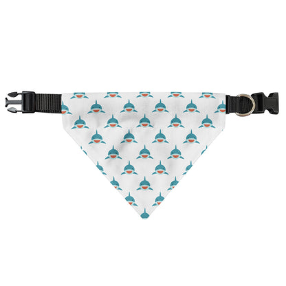 Smiley Shark Pattern Print Over The Collar Dog Bandana