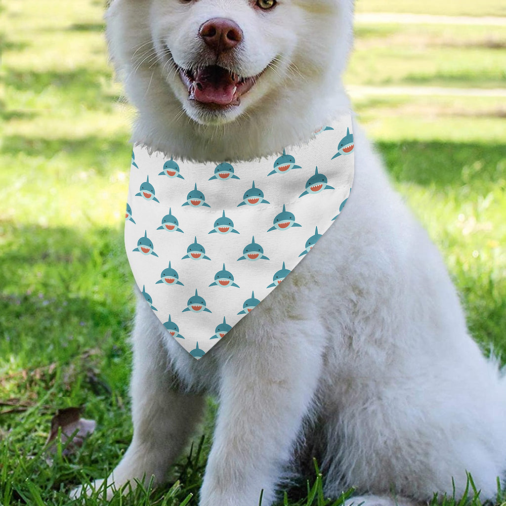 Smiley Shark Pattern Print Over The Collar Dog Bandana