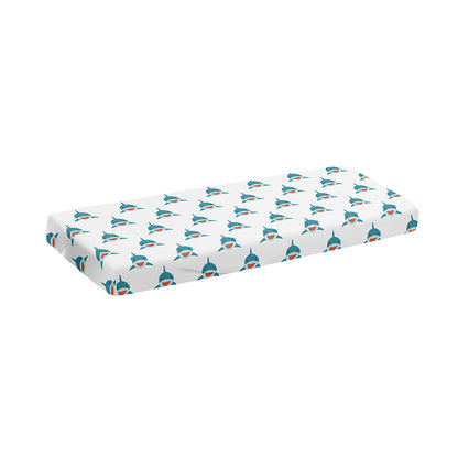 Smiley Shark Pattern Print Piano Keyboard Cover