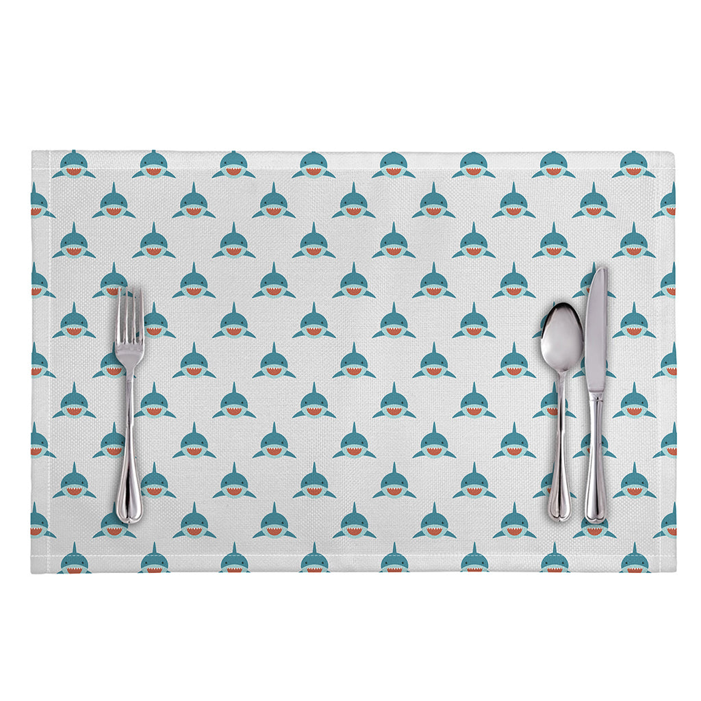 Smiley Shark Pattern Print Placemat