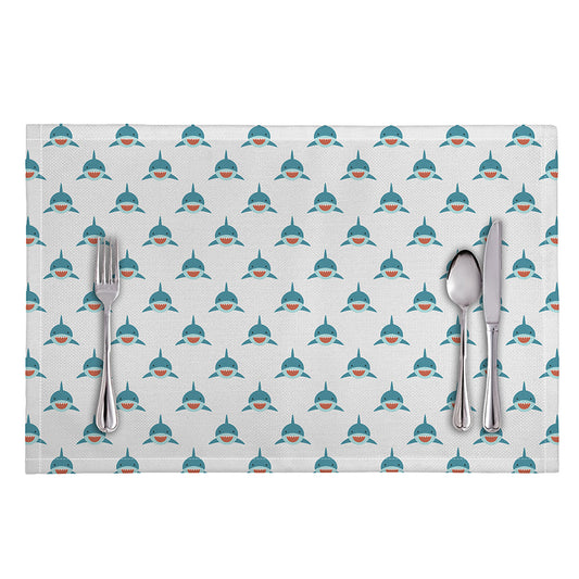 Smiley Shark Pattern Print Placemat