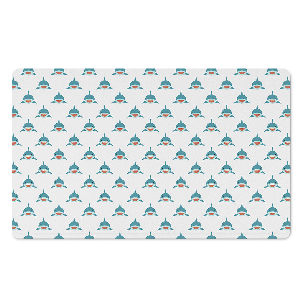 Smiley Shark Pattern Print Polyester Doormat