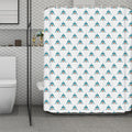 Smiley Shark Pattern Print Polyester Shower Curtain