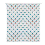 Smiley Shark Pattern Print Polyester Shower Curtain