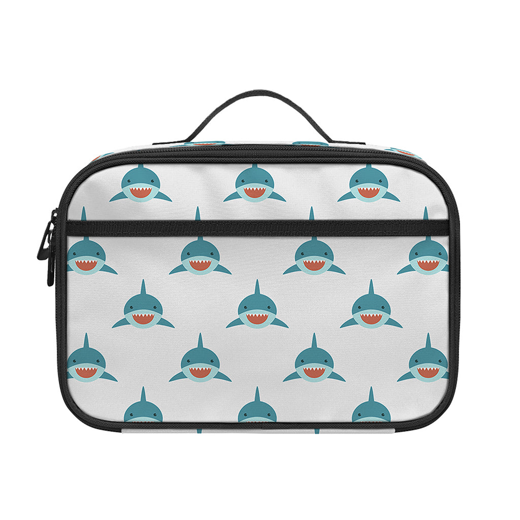Smiley Shark Pattern Print Portable Lunch Bag
