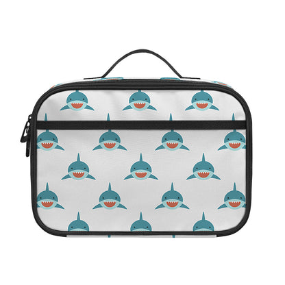 Smiley Shark Pattern Print Portable Lunch Bag