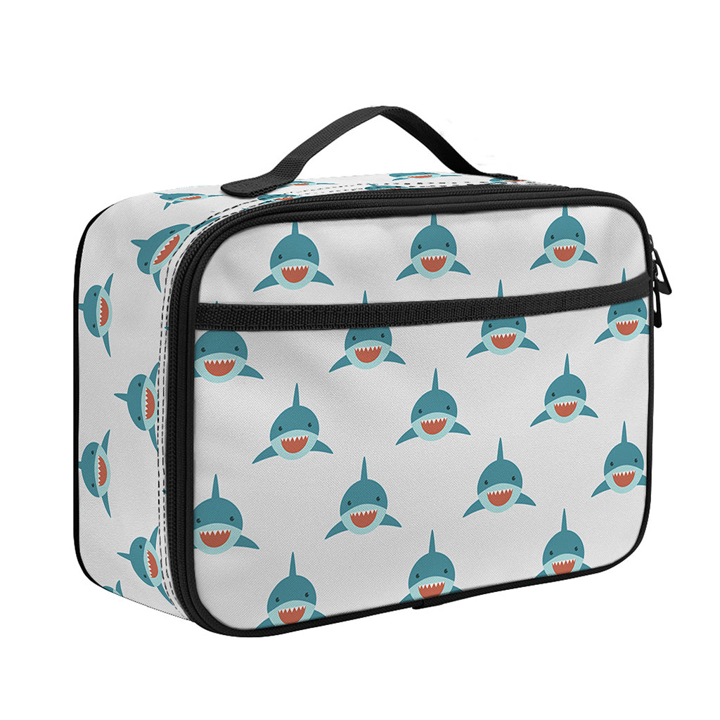 Smiley Shark Pattern Print Portable Lunch Bag