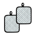 Smiley Shark Pattern Print Pot Holders