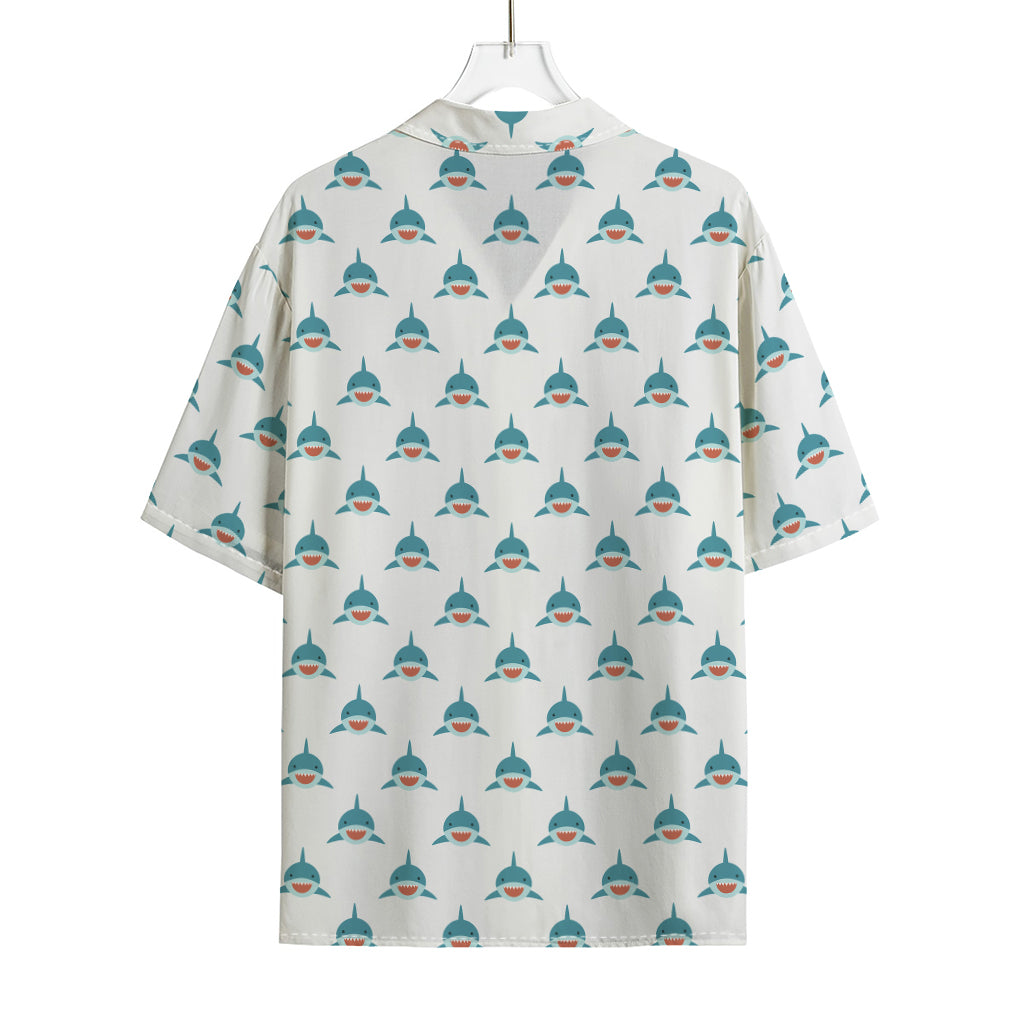 Smiley Shark Pattern Print Rayon Hawaiian Shirt