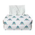 Smiley Shark Pattern Print Rectangle Tissue Box Cover