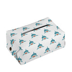Smiley Shark Pattern Print Rectangle Tissue Box Cover