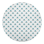 Smiley Shark Pattern Print Round Blanket