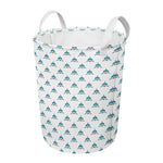 Smiley Shark Pattern Print Round Laundry Basket