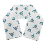 Smiley Shark Pattern Print Scarf