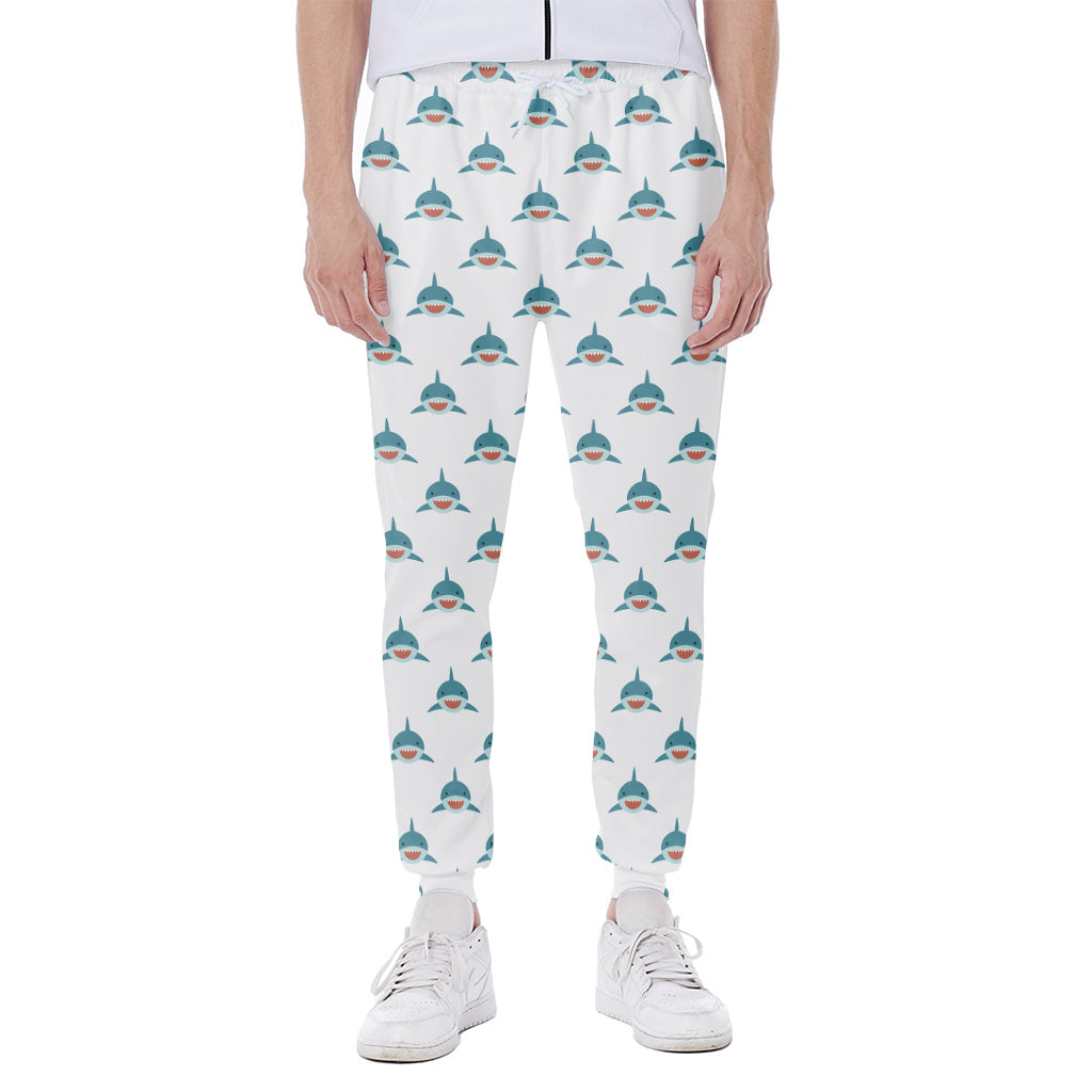 Smiley Shark Pattern Print Scuba Joggers