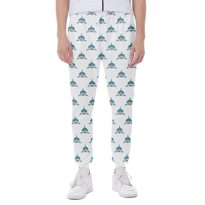 Smiley Shark Pattern Print Scuba Joggers