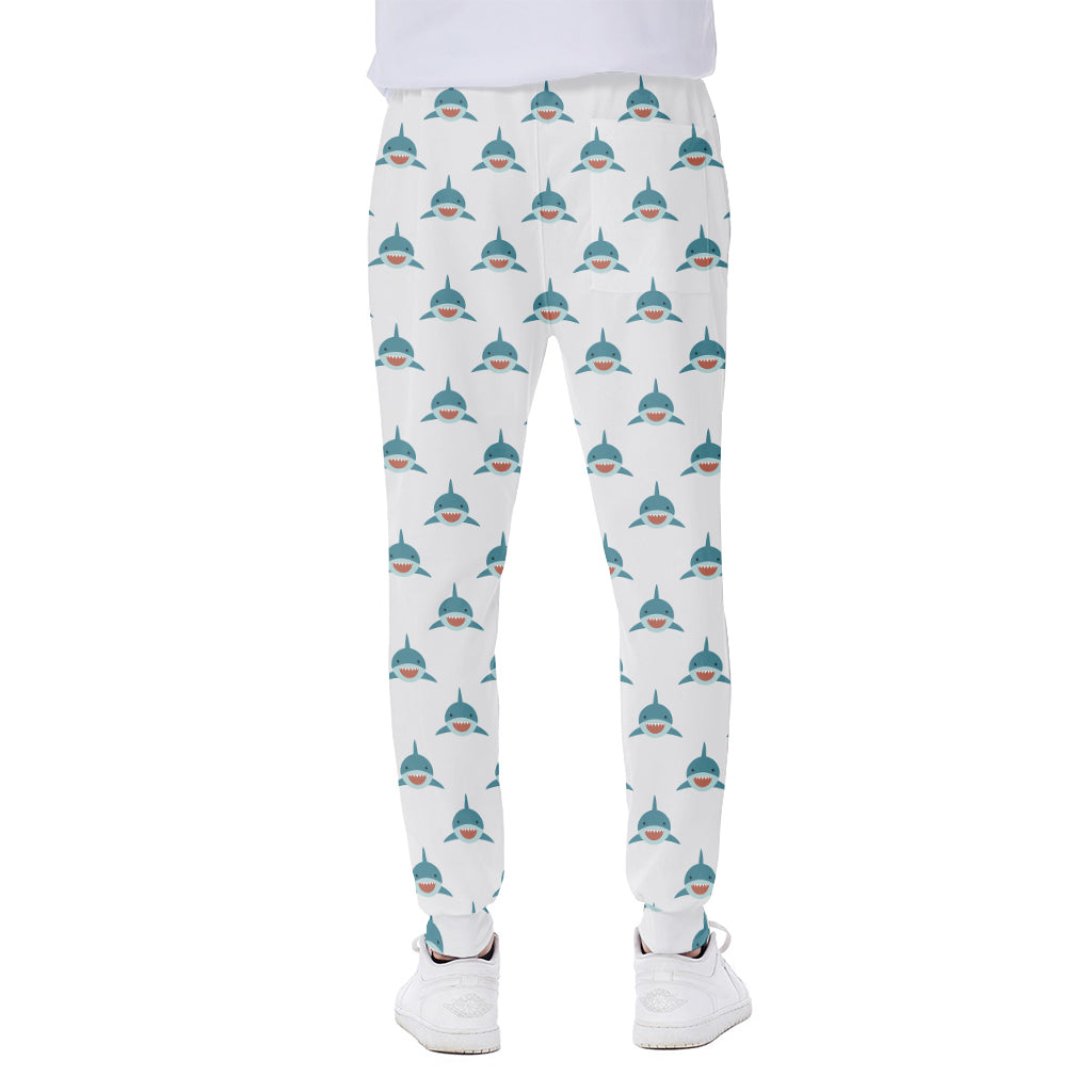 Smiley Shark Pattern Print Scuba Joggers