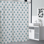 Smiley Shark Pattern Print Shower Curtain