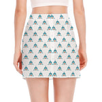 Smiley Shark Pattern Print Side Slit Mini Skirt
