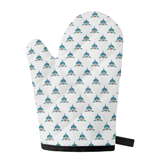 Smiley Shark Pattern Print Single Oven Mitt