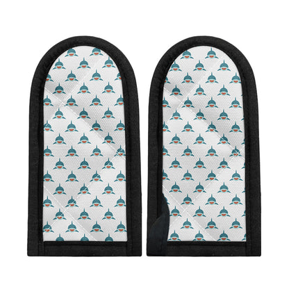 Smiley Shark Pattern Print Skillet Handle Cover
